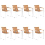 Casa si Gradina - Gradina si terasa - Mobilier exterior - Scaune si sezlonguri gradina - Scaune de gradina cu perne, 8 buc., lemn masiv de tec - Infinity.ro