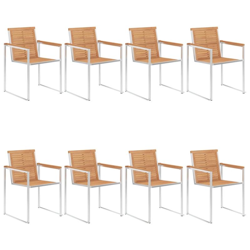 Casa si Gradina - Gradina si terasa - Mobilier exterior - Scaune si sezlonguri gradina - Scaune de gradina cu perne, 8 buc., lemn masiv de tec - Infinity.ro
