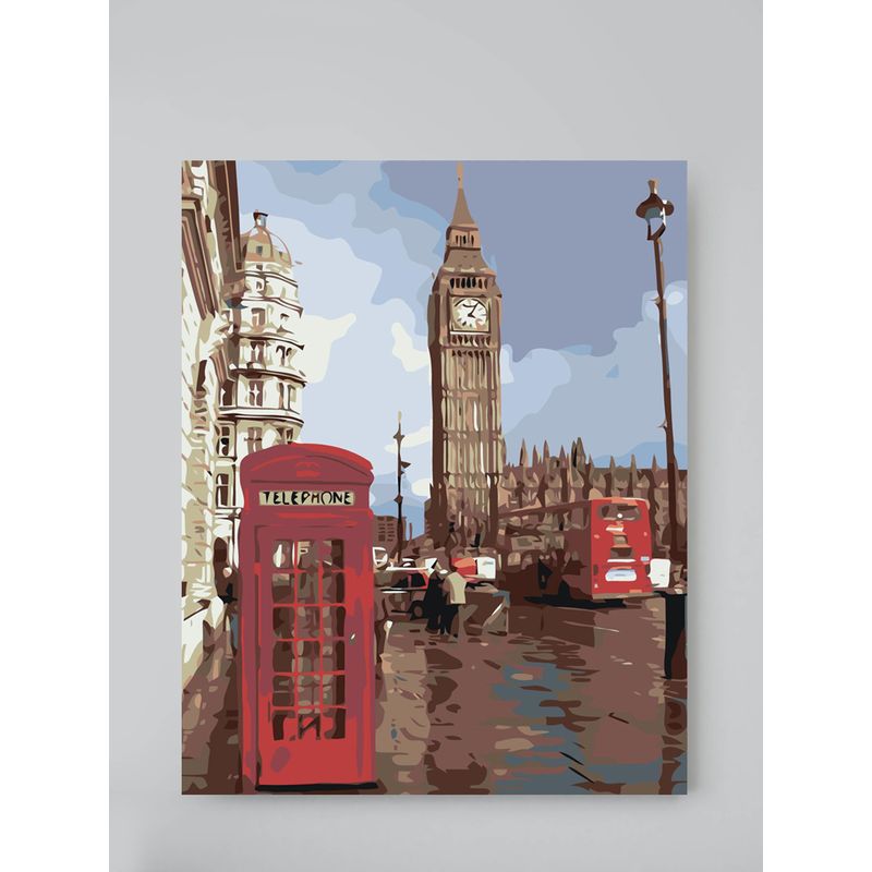 Jucarii, Copii si Bebe - Jucarii si jocuri - Jucarii & jocuri educative - Seturi pictura si desen - Set pictura pe numere Londra 1164, panza bumbac pe rama lemn, 80 x 100 cm - Infinity.ro