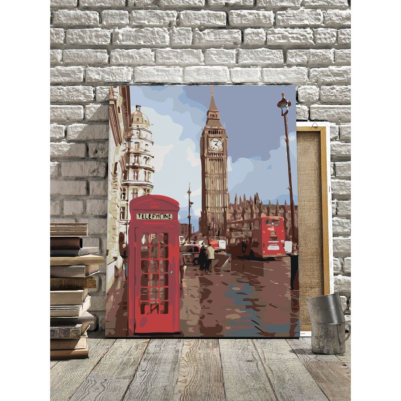 Jucarii, Copii si Bebe - Jucarii si jocuri - Jucarii & jocuri educative - Seturi pictura si desen - Set pictura pe numere Londra 1164, panza bumbac pe rama lemn, 80 x 100 cm - Infinity.ro