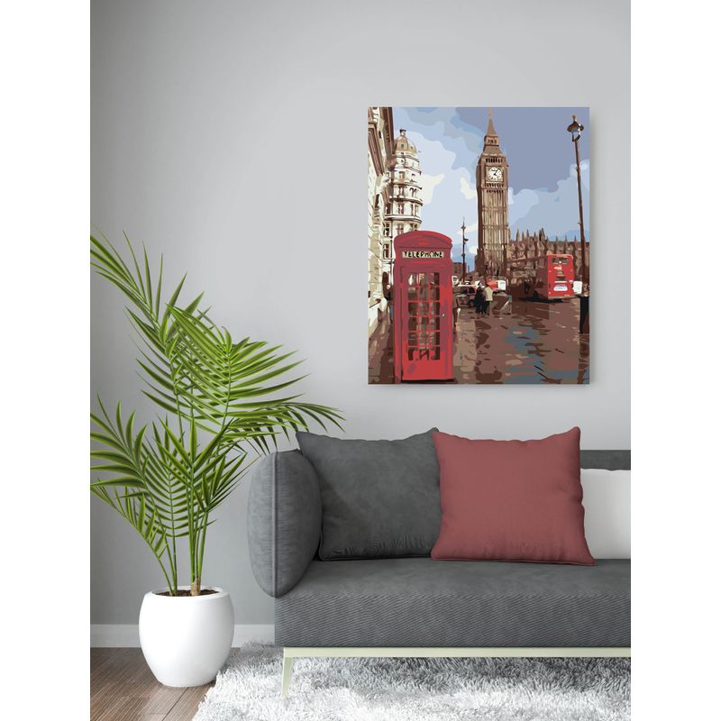 Jucarii, Copii si Bebe - Jucarii si jocuri - Jucarii & jocuri educative - Seturi pictura si desen - Set pictura pe numere Londra 1164, panza bumbac pe rama lemn, 80 x 100 cm - Infinity.ro