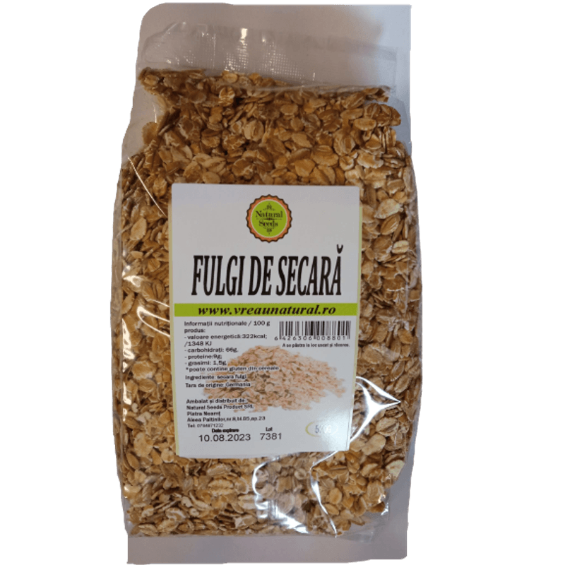 Market - Bacanie - Cereale, musli si fulgi - Fulgi de secara, Natural Seeds Product, 500g - Infinity.ro