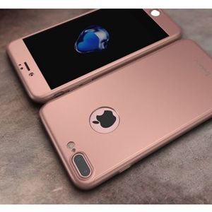 Husa MyStyle FullBody IPAKY Originala Apple iPhone 7 Plus, roz auriu, folie gratis