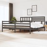 Casa si Gradina - Mobilier - Paturi si accesorii - Paturi - Cadru de pat mic single, gri , 200x200 cm, lemn masiv - Infinity.ro