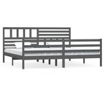 Casa si Gradina - Mobilier - Paturi si accesorii - Paturi - Cadru de pat mic single, gri , 200x200 cm, lemn masiv - Infinity.ro