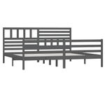 Casa si Gradina - Mobilier - Paturi si accesorii - Paturi - Cadru de pat mic single, gri , 200x200 cm, lemn masiv - Infinity.ro