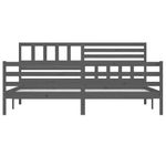 Casa si Gradina - Mobilier - Paturi si accesorii - Paturi - Cadru de pat mic single, gri , 200x200 cm, lemn masiv - Infinity.ro