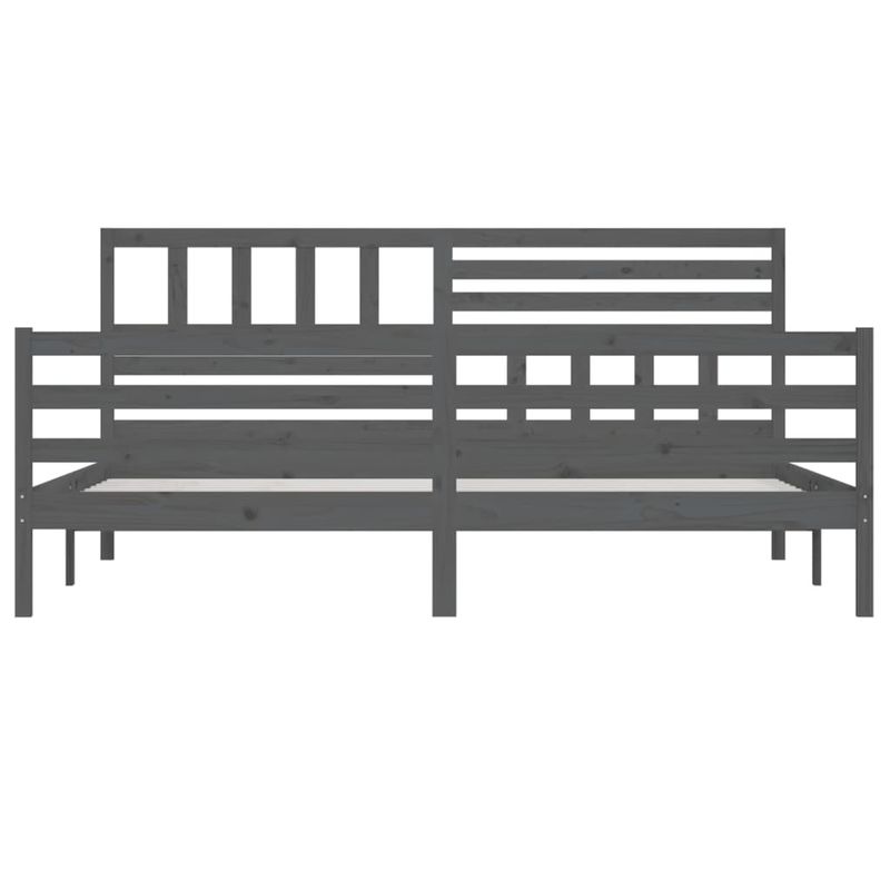Casa si Gradina - Mobilier - Paturi si accesorii - Paturi - Cadru de pat mic single, gri , 200x200 cm, lemn masiv - Infinity.ro