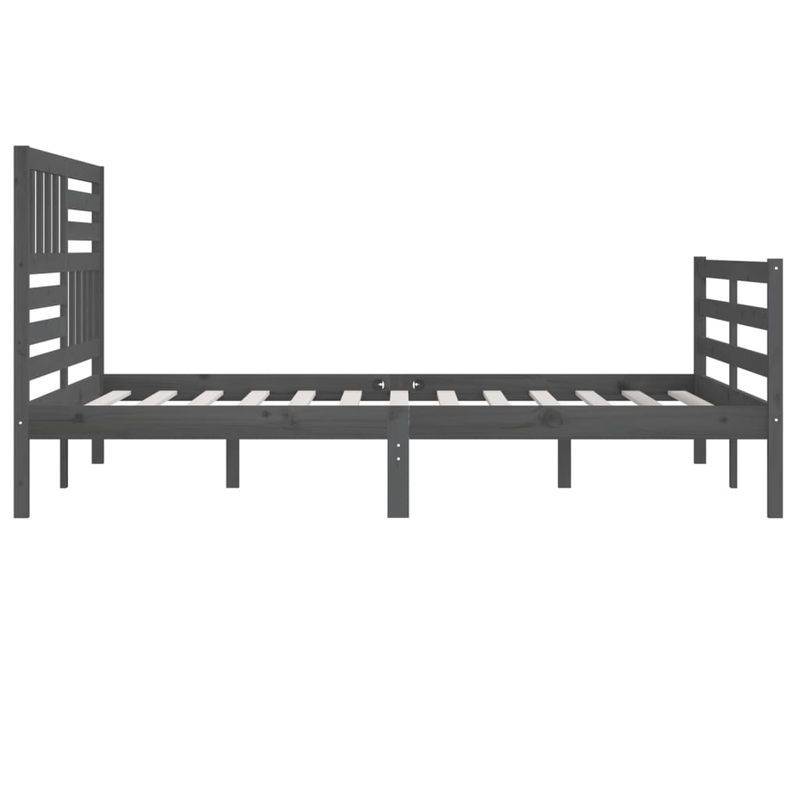 Casa si Gradina - Mobilier - Paturi si accesorii - Paturi - Cadru de pat mic single, gri , 200x200 cm, lemn masiv - Infinity.ro