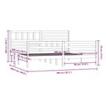 Casa si Gradina - Mobilier - Paturi si accesorii - Paturi - Cadru de pat mic single, gri , 200x200 cm, lemn masiv - Infinity.ro
