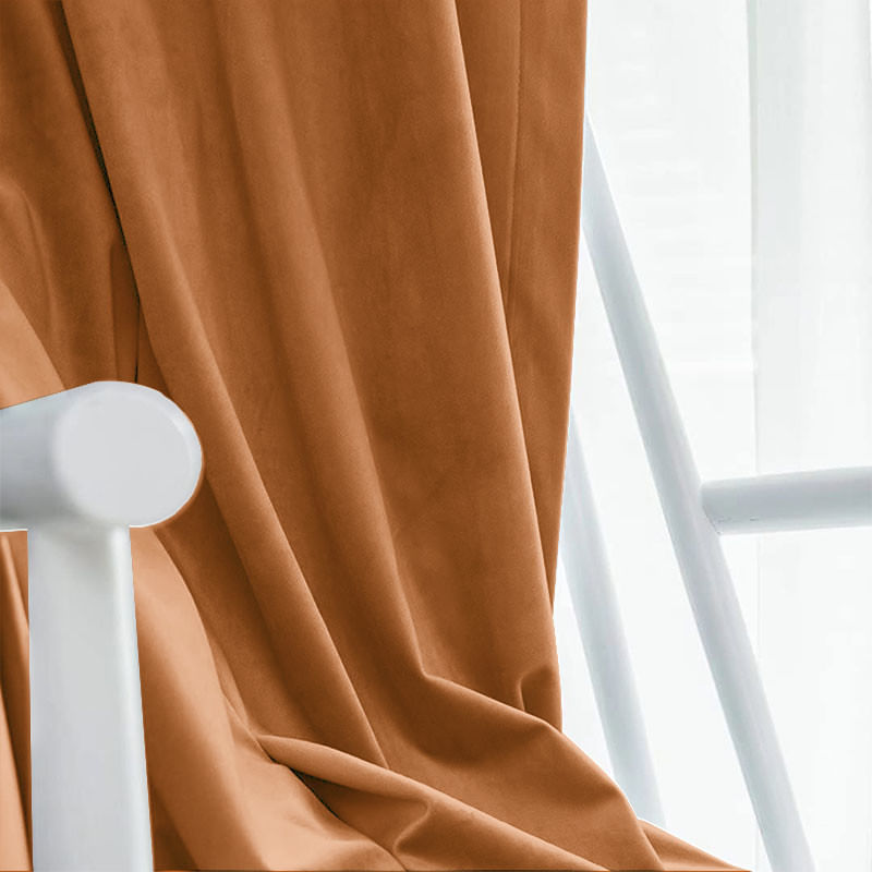Casa si Gradina - Textile si covoare - Perdele si draperii - Draperii - Set draperie din catifea blackout cu rejansa transparenta cu ate pentru galerie, Madison, 200x245 cm, densitate 700 g ml, Bronze, 2 buc - Infinity.ro