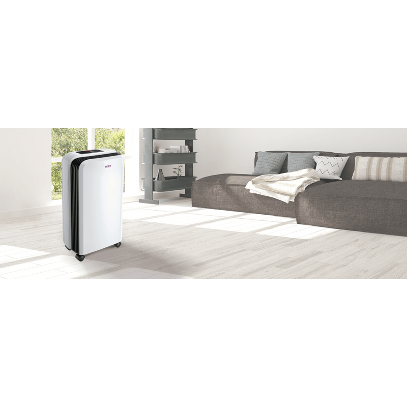 Electronice si Electrocasnice - Climatizare si sisteme de incalzire - Aparate filtrare aer - Dezumidificatoare - Dezumidificator TESY DHF 10 CEL, 245W, 10 L / 24 H, Capacitate rezervor 2L, Display, Setare nivel umiditate - Infinity.ro
