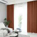 Casa si Gradina - Textile si covoare - Perdele si draperii - Draperii - Set draperie din catifea blackout cu rejansa transparenta cu ate pentru galerie, Madison, 250x235 cm, densitate 700 g ml, Sepia, 2 buc - Infinity.ro
