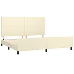 Casa si Gradina - Mobilier - Paturi si accesorii - Paturi - Cadru de pat cu tablie, crem, 200x200 cm, piele ecologica - Infinity.ro
