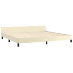 Casa si Gradina - Mobilier - Paturi si accesorii - Paturi - Cadru de pat cu tablie, crem, 200x200 cm, piele ecologica - Infinity.ro