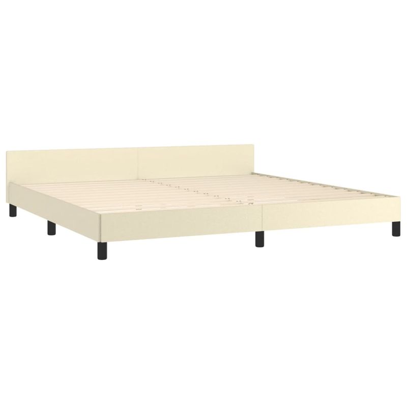 Casa si Gradina - Mobilier - Paturi si accesorii - Paturi - Cadru de pat cu tablie, crem, 200x200 cm, piele ecologica - Infinity.ro