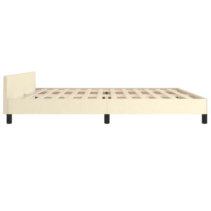 Casa si Gradina - Mobilier - Paturi si accesorii - Paturi - Cadru de pat cu tablie, crem, 200x200 cm, piele ecologica - Infinity.ro