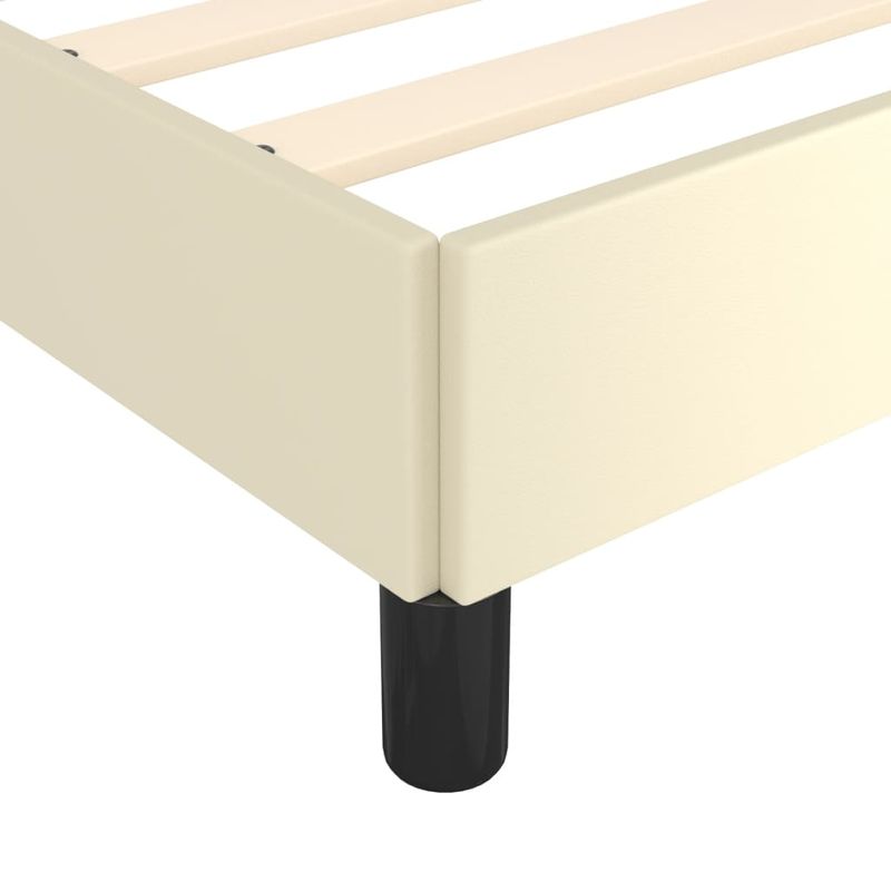 Casa si Gradina - Mobilier - Paturi si accesorii - Paturi - Cadru de pat cu tablie, crem, 200x200 cm, piele ecologica - Infinity.ro