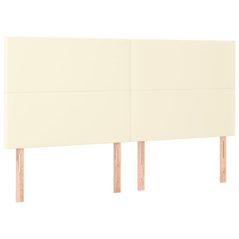 Casa si Gradina - Mobilier - Paturi si accesorii - Paturi - Cadru de pat cu tablie, crem, 200x200 cm, piele ecologica - Infinity.ro