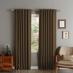 Casa si Gradina - Textile si covoare - Perdele si draperii - Draperii - Set draperii din catifea cu rejansa transparenta cu ate pentru galerie, Madison, 200x270 cm, densitate 700 g/ml, Dark chocolate, 2 buc - Infinity.ro