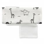 Jucarii, Copii si Bebe - Igiena si ingrijire - Baia bebelusului - Prosoape si halate de baie copii - Set 4 prosopele din muselina 25 x 29 cm BabyJem, model Zoo - Infinity.ro