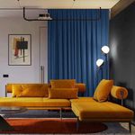 Casa si Gradina - Textile si covoare - Perdele si draperii - Draperii - Set draperie din catifea blackout cu rejansa din bumbac tip fagure, Madison, 200x270 cm, densitate 700 g ml, Dark Cerulean, 2 buc - Infinity.ro