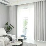 Casa si Gradina - Textile si covoare - Perdele si draperii - Draperii - Set draperie din catifea blackout cu rejansa transparenta cu ate pentru galerie, Madison, 150x215 cm, densitate 700 g ml, Bright White, 2 buc - Infinity.ro