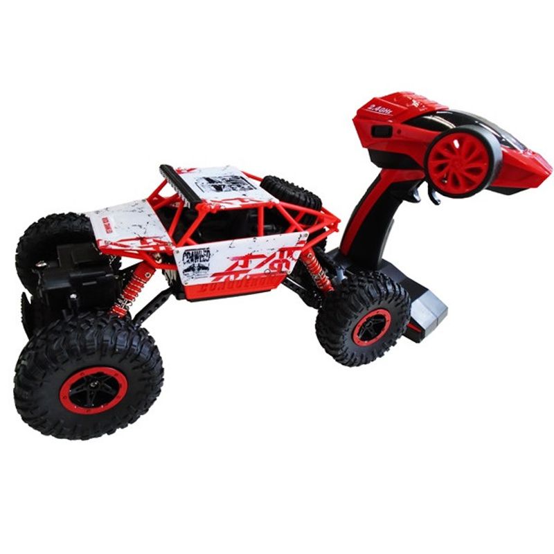 Jucarii, Copii si Bebe - Jucarii si jocuri - Vehicule si jucarii cu telecomanda - Masinute - Jucarie masina de teren rock through, scara 1:18, rosu - Infinity.ro