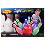 Jucarii, Copii si Bebe - Jucarii si jocuri - Jucarii & jocuri educative - Jocuri si jucarii educative - Set bowling pentru copii, 6 popice led colorate, 1 bila rosie - Infinity.ro