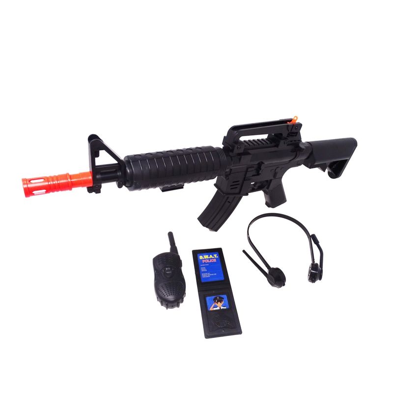 Jucarii, Copii si Bebe - Jucarii si jocuri - Jucarii de rol - Arme de jucarie - Set politie cu pusca, statie, casti si legitimatie - Infinity.ro