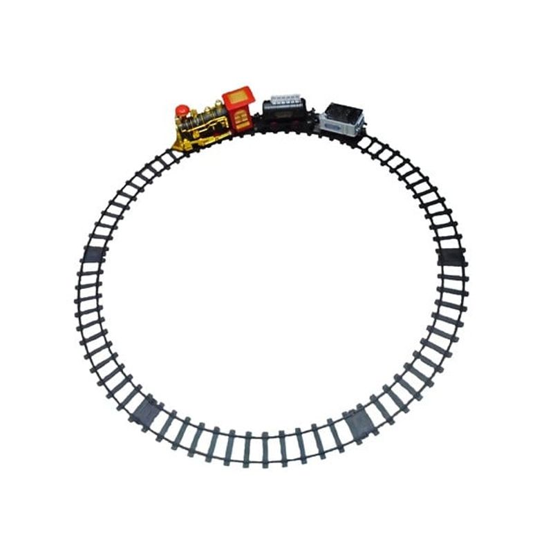 Jucarii, Copii si Bebe - Jucarii si jocuri - Vehicule si jucarii cu telecomanda - Trenulete de jucarie - Set trenulet clasic pe sine, cu aburi, sunete si luminita - Infinity.ro