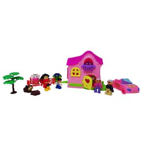 Set casa bunicilor de la tara cu masina, animale, catel si figurine