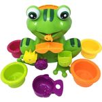 Jucarii, Copii si Bebe - Jucarii si jocuri - Jucarii bebelusi - Jucarii interactive bebelusi - Set de jucarie pentru baie broscuta tip moara de apa, cu ventuza si 5 paharute de apa cu diverse animalute - Infinity.ro