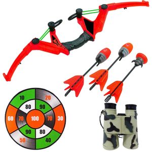 Set arc cu 3 sageti, binoclu si tinta, portocaliu