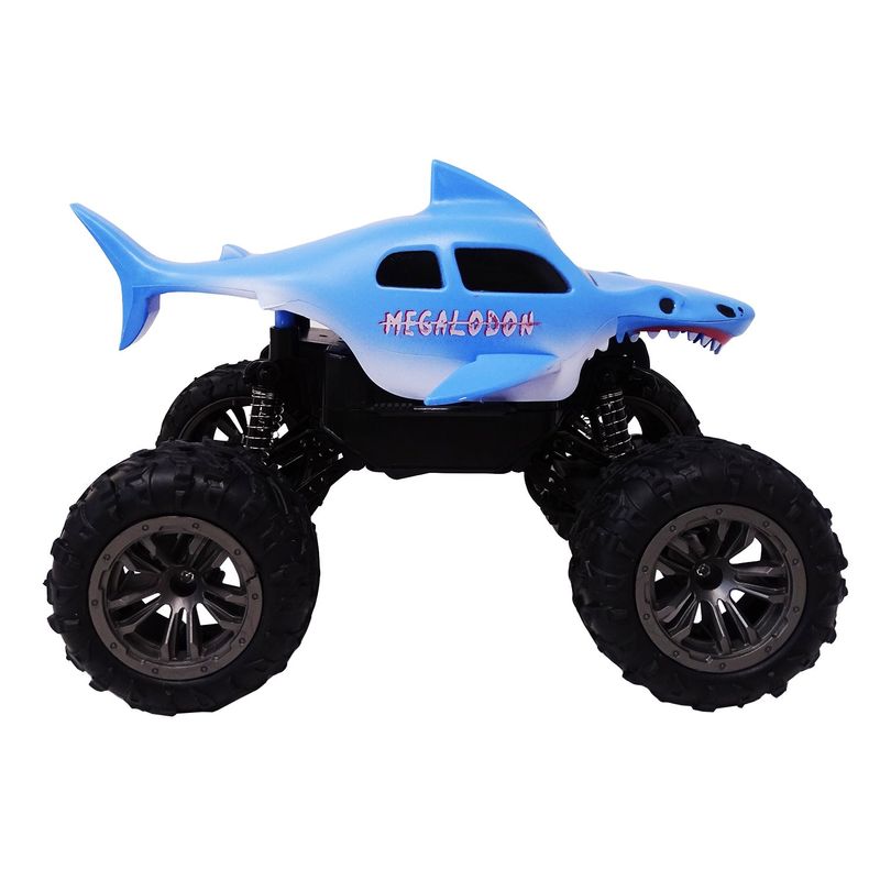 Jucarii, Copii si Bebe - Jucarii si jocuri - Vehicule si jucarii cu telecomanda - Masinute - Masinuta rechin albastru, cu telecomanda si suspensii - Infinity.ro