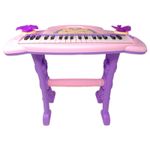 Jucarii, Copii si Bebe - Jucarii si jocuri - Jucarii de rol - Instrumente muzicale de jucarie - Set complet muzical copii cu orga electronica, microfon si scaunel, 37 taste pian, 8 ritmuri diferite, 4 sunete de instrumente adifer - Infinity.ro