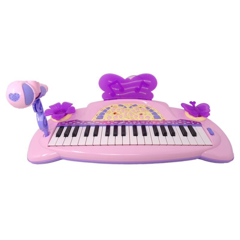 Jucarii, Copii si Bebe - Jucarii si jocuri - Jucarii de rol - Instrumente muzicale de jucarie - Set complet muzical copii cu orga electronica, microfon si scaunel, 37 taste pian, 8 ritmuri diferite, 4 sunete de instrumente adifer - Infinity.ro