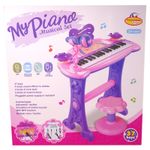 Jucarii, Copii si Bebe - Jucarii si jocuri - Jucarii de rol - Instrumente muzicale de jucarie - Set complet muzical copii cu orga electronica, microfon si scaunel, 37 taste pian, 8 ritmuri diferite, 4 sunete de instrumente adifer - Infinity.ro