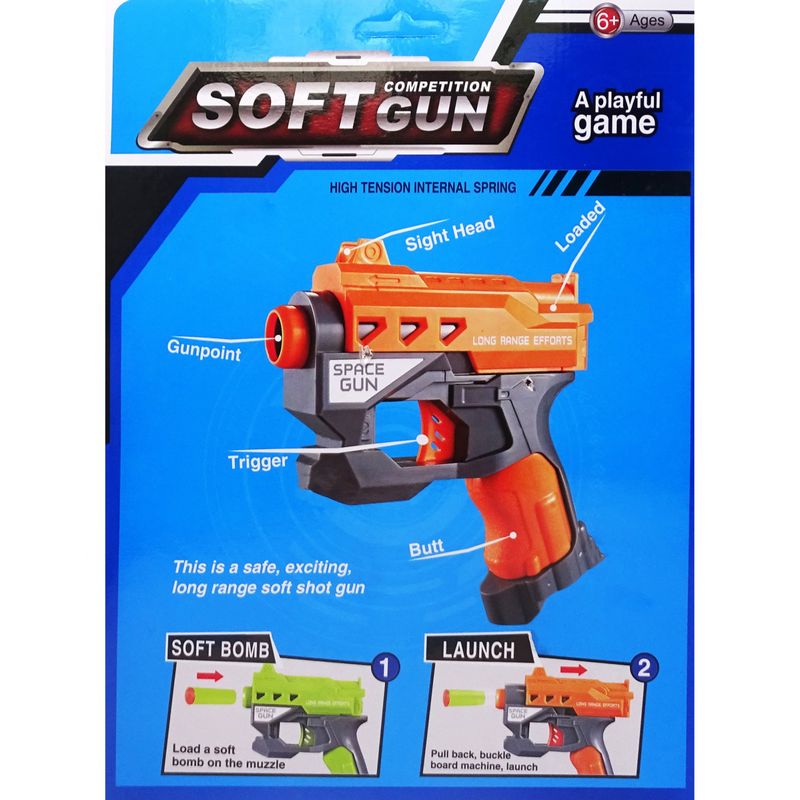 Jucarii, Copii si Bebe - Jucarii si jocuri - Jucarii de rol - Arme de jucarie - Set pistoale de jucarie, 2 pistoale, 6 gloante din spuma, multicolor - Infinity.ro