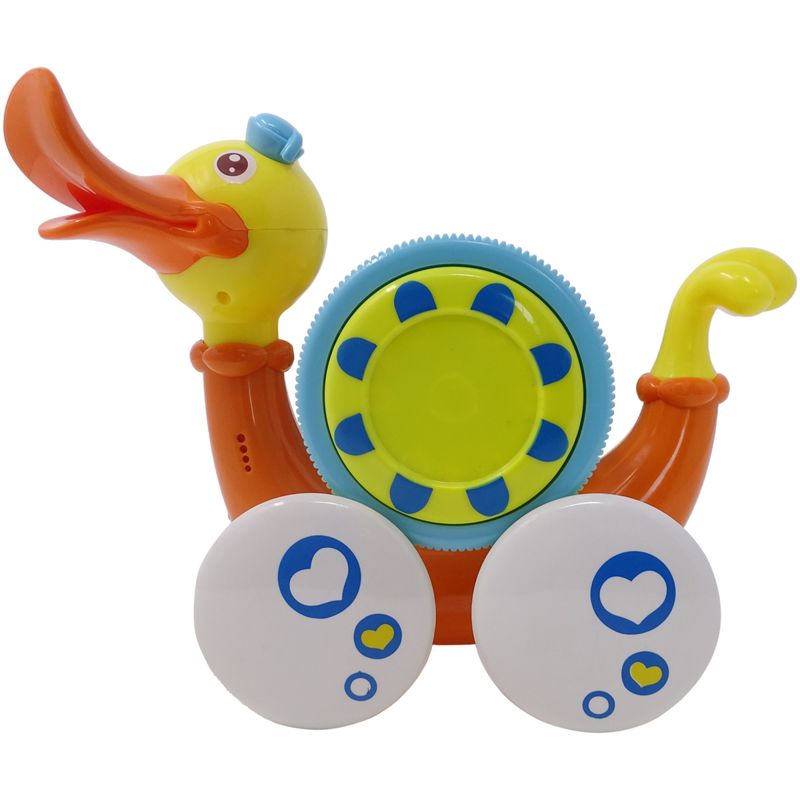 Jucarii, Copii si Bebe - Jucarii si jocuri - Jucarii & jocuri educative - Jucarii interactive - Jucarie interactiva 2 in 1, ratusca muzical cu zornaitoare detasabila cu lumini si sunete, portocaliu - Infinity.ro