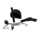 Jucarii, Copii si Bebe - Jucarii si jocuri - Jucarii de rol - Arme de jucarie - Set politie cu pistol, casca, baston, catuse, fluier si statie, 6 piese - Infinity.ro