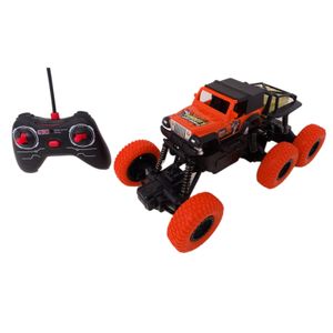 Masina cu telecomanda, 6 roti, Monster Road Off-road, 25 x 12.5 x 12 cm, portocaliu