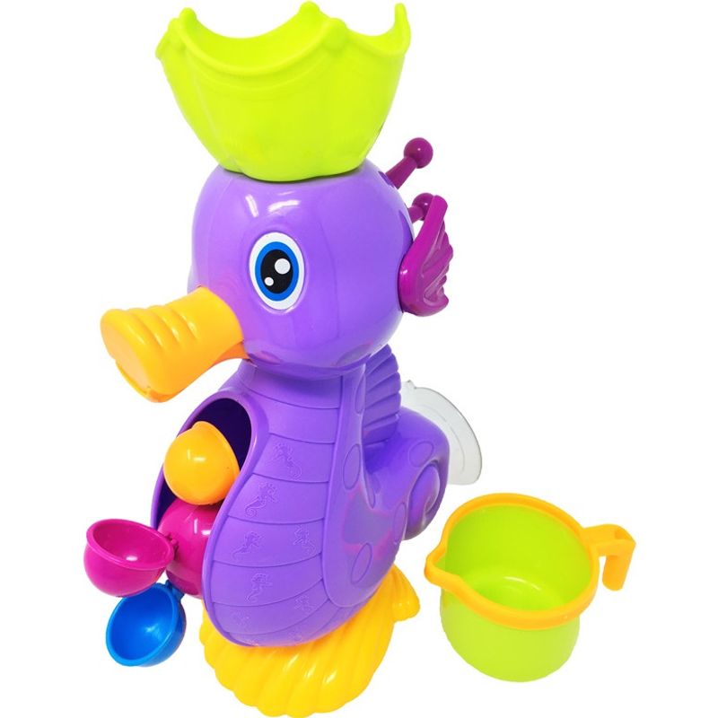 Jucarii, Copii si Bebe - Jucarii si jocuri - Jucarii bebelusi - Jucarii de baie - Jucarie de baie calutul de mare jucaus cu morisca, ventuza si canita - Infinity.ro