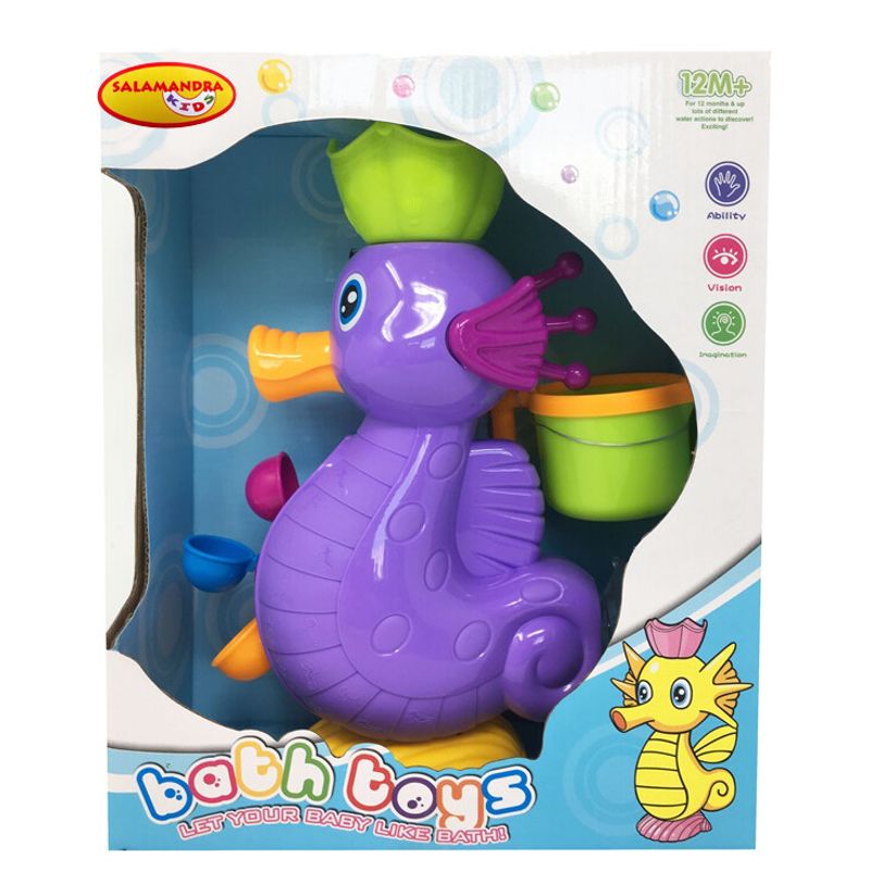 Jucarii, Copii si Bebe - Jucarii si jocuri - Jucarii bebelusi - Jucarii de baie - Jucarie de baie calutul de mare jucaus cu morisca, ventuza si canita - Infinity.ro