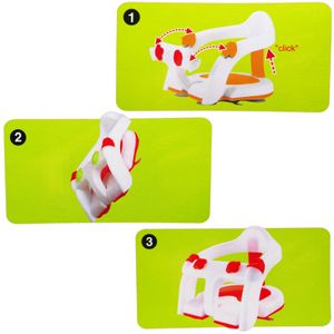 Scaun de baie pliabil pentru bebelusi cu inchizator frontal, 4 ventuze, antiderapant, 6+ luni, alb/portocaliu