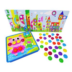 Jucarie interactiva Button Idea, 12 imagini, 46 de piese, multicolor