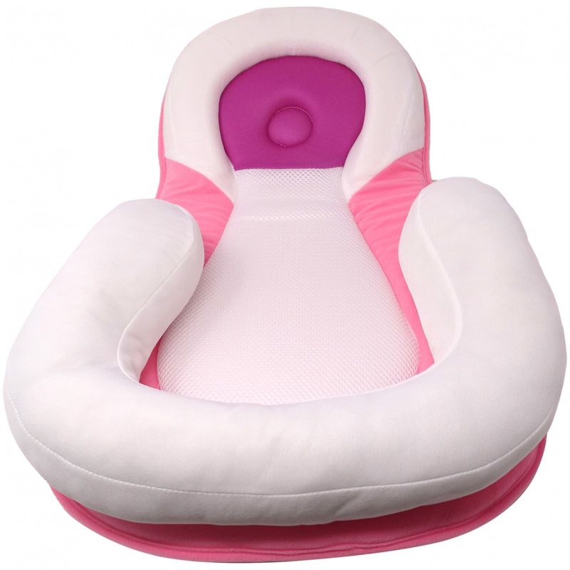 Casa si Gradina - Textile si covoare - Perne si pilote - Perne copii - Perna speciala suport cap pentru bebelusi si nou nascuti, reglabila, alb/roz - Infinity.ro