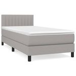 Casa si Gradina - Mobilier - Paturi si accesorii - Paturi - Pat box spring cu saltea, gri deschis, 90x190 cm, textil - Infinity.ro