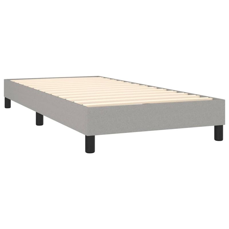 Casa si Gradina - Mobilier - Paturi si accesorii - Paturi - Pat box spring cu saltea, gri deschis, 90x190 cm, textil - Infinity.ro