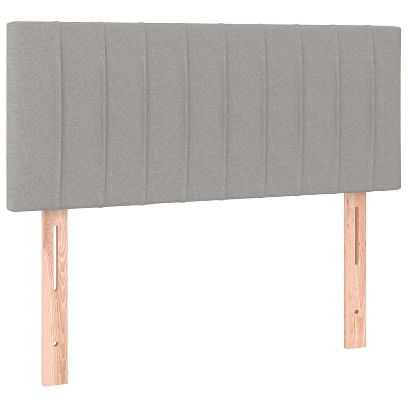 Casa si Gradina - Mobilier - Paturi si accesorii - Paturi - Pat box spring cu saltea, gri deschis, 90x190 cm, textil - Infinity.ro